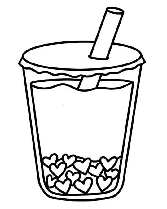 簡単 タピオカティー 描く ぬりえ