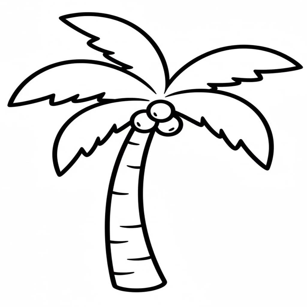 簡単 ヤシの木 描く ぬりえ
