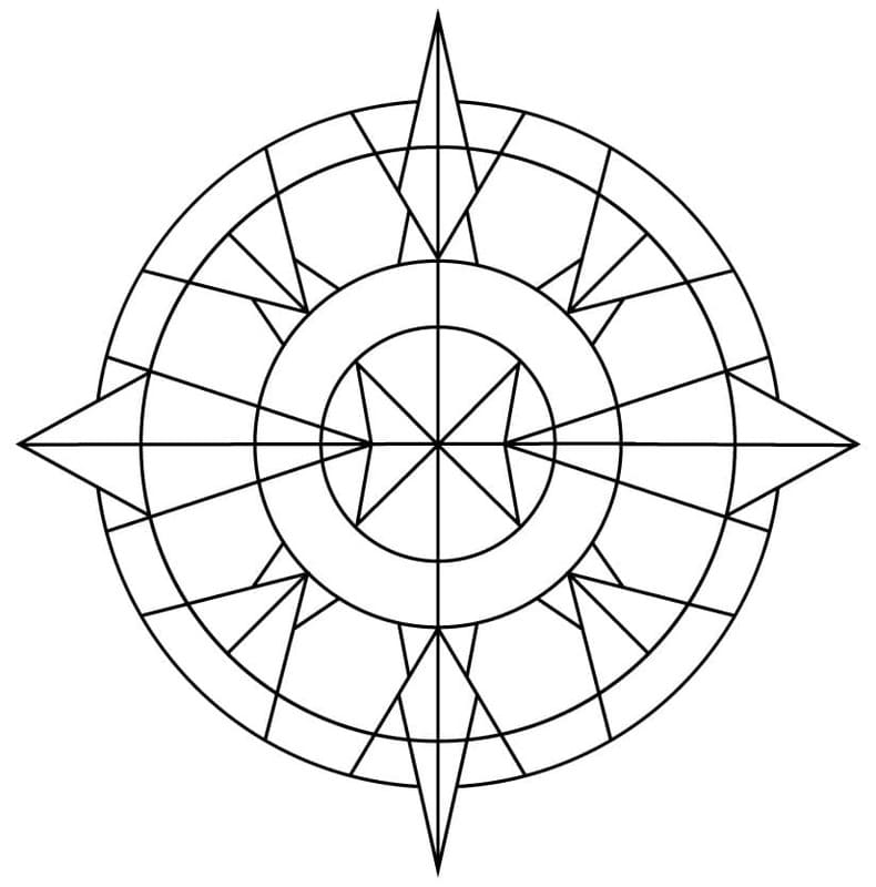 簡単な万華鏡 ぬりえ