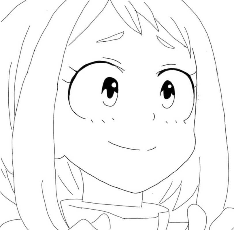 顔 麗日お茶子 ぬりえ