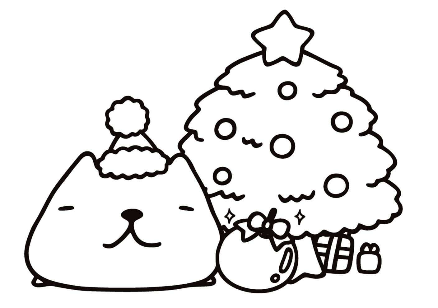 カピバラさん 印刷 ぬりえ