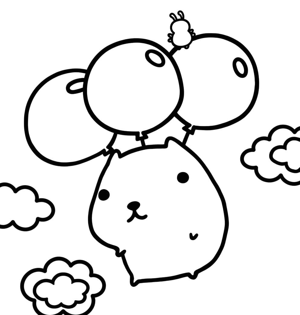 カピバラさん 描く ぬりえ