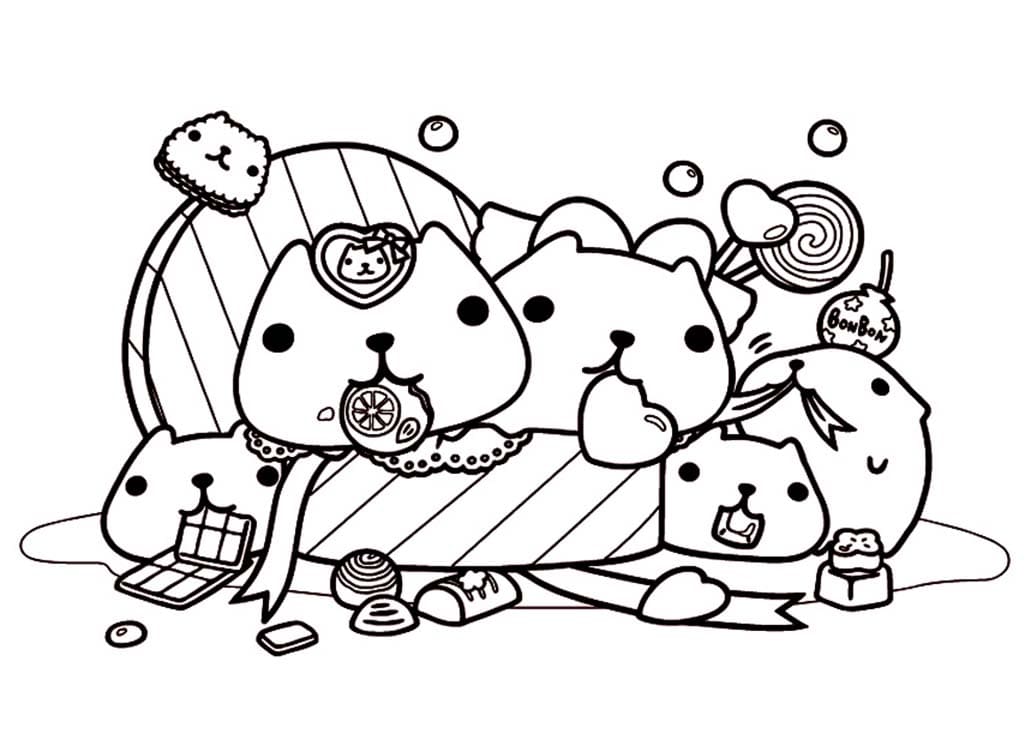 カピバラさん 無料で ぬりえ