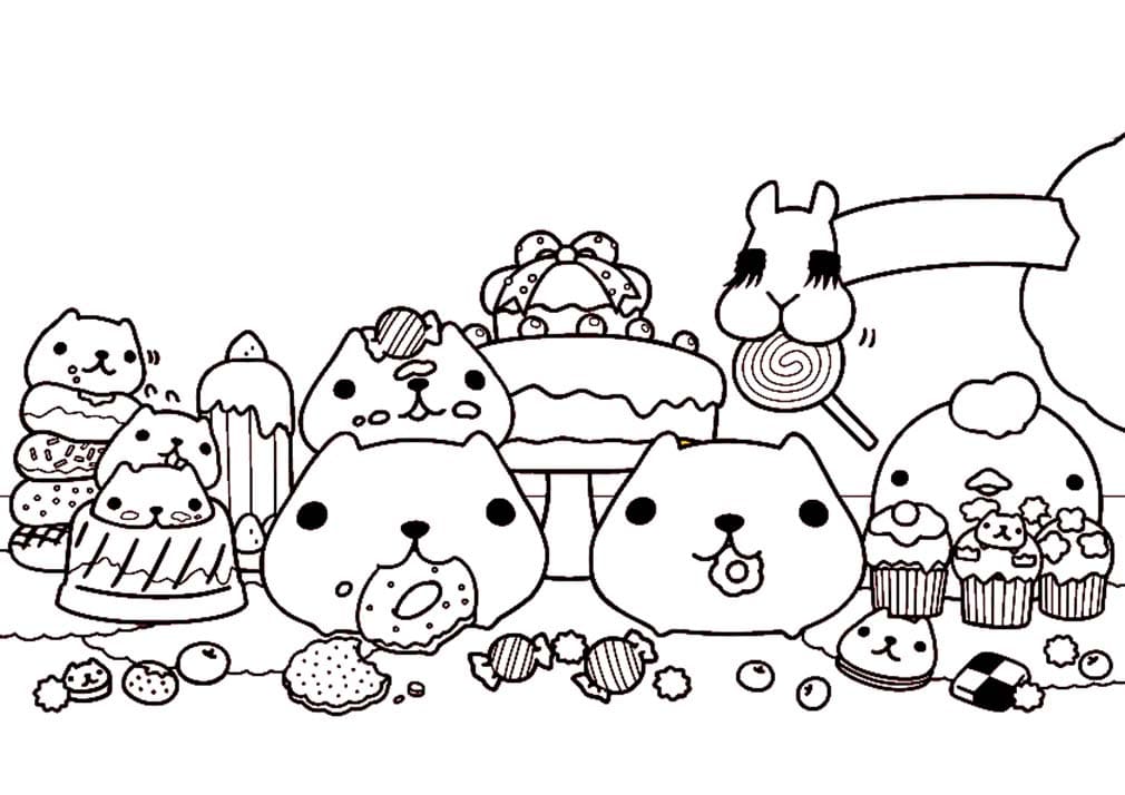 カピバラさん 単純 ぬりえ