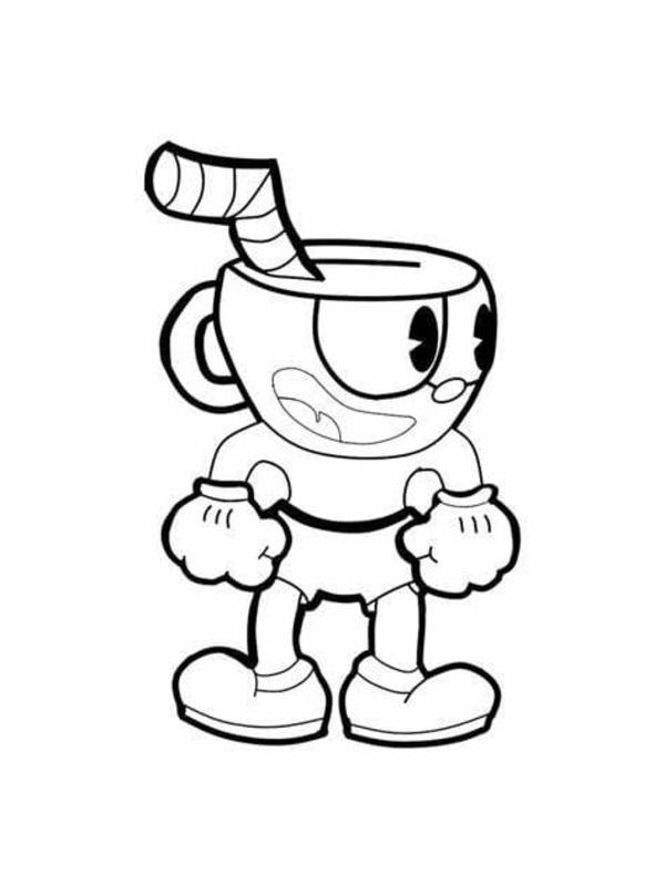 カップヘッドを描く ぬりえ