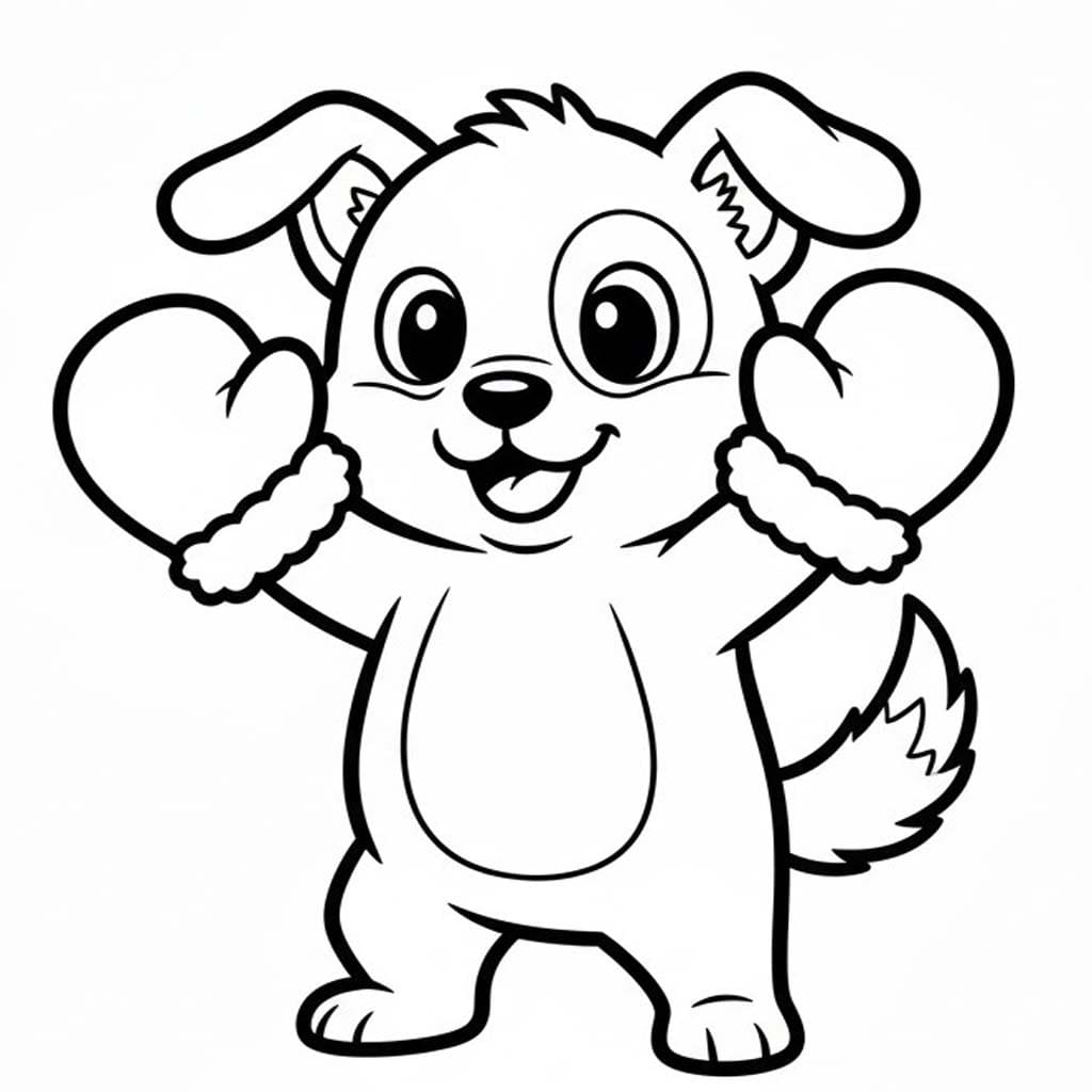 カラフル ミトン ぬりえ