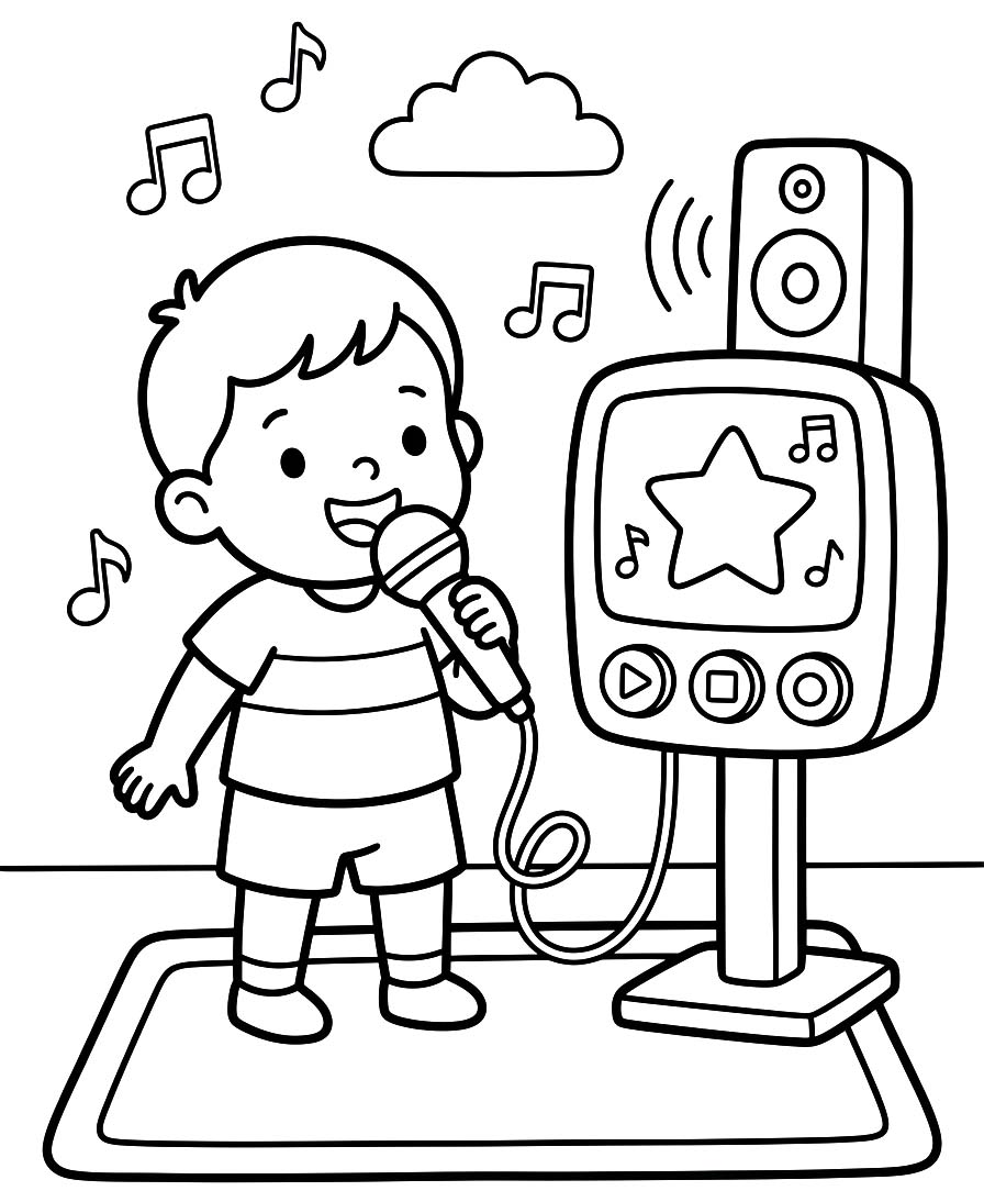 カラオケ 描く ぬりえ