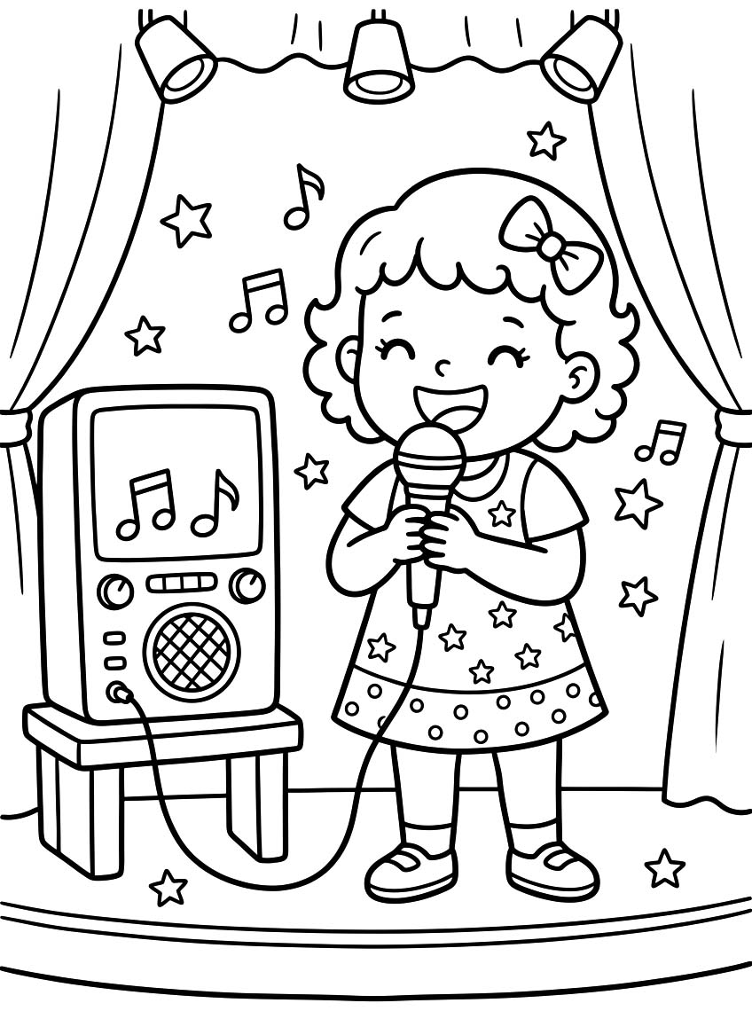 カラオケ 基本的な ぬりえ