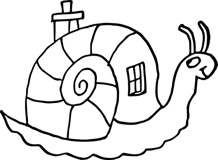 カタツムリ 2 描く ぬりえ