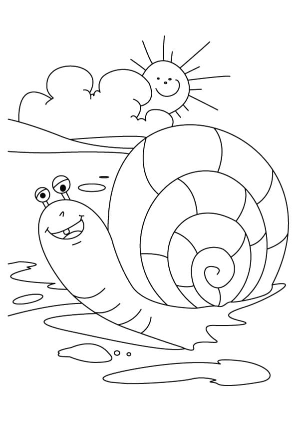 カタツムリ 4 描く ぬりえ
