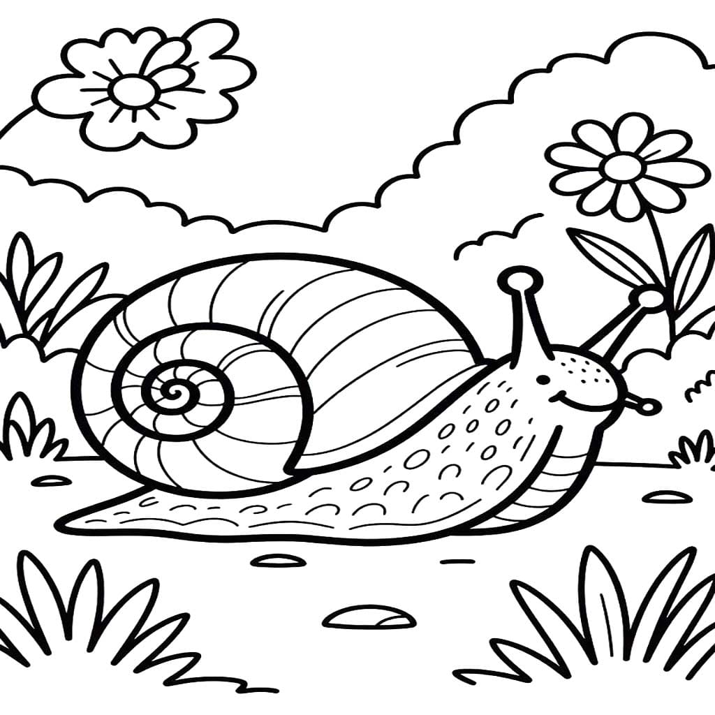 カタツムリ画像 ぬりえ