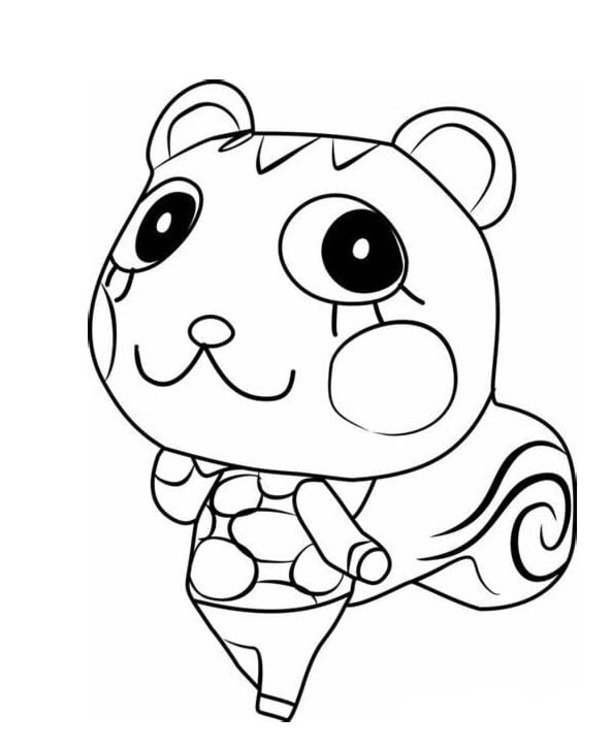 かわいい どうぶつの森シリーズ ぬりえ