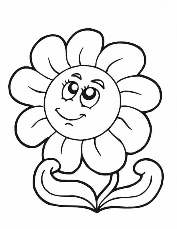 かわいい  花 デイジー ぬりえ
