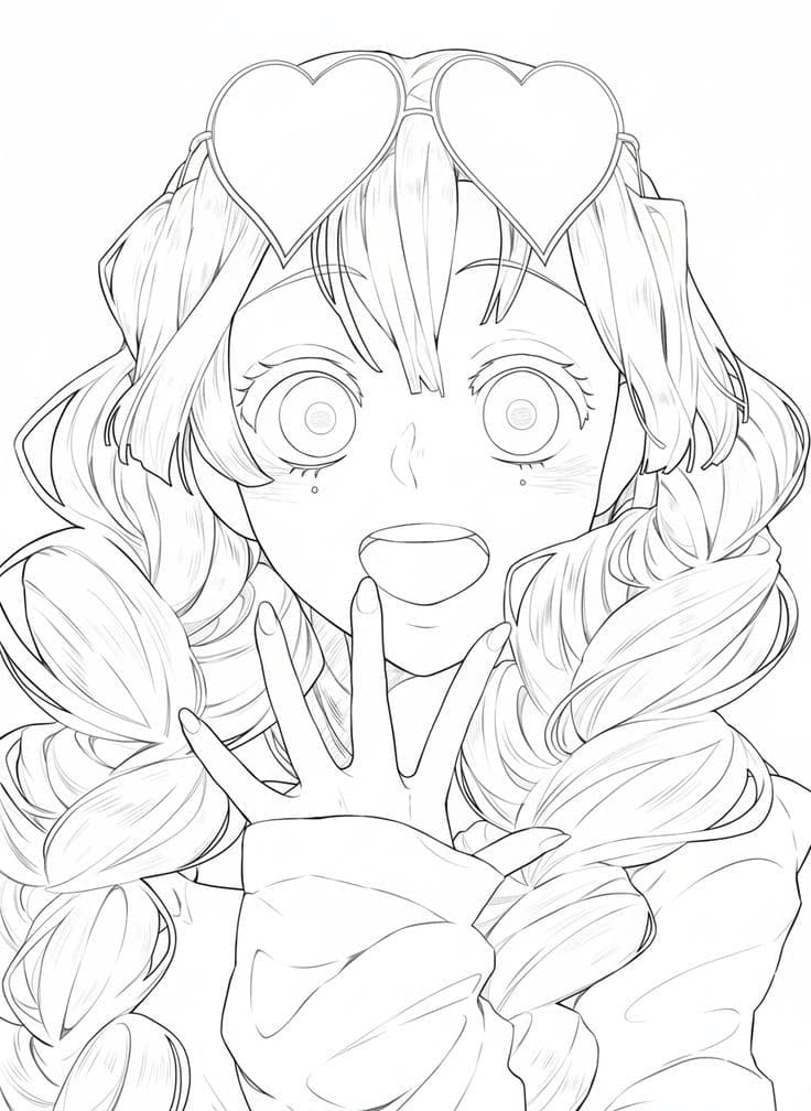 かわいい 甘露寺蜜璃 ぬりえ