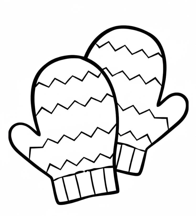 かわいいミトン ぬりえ