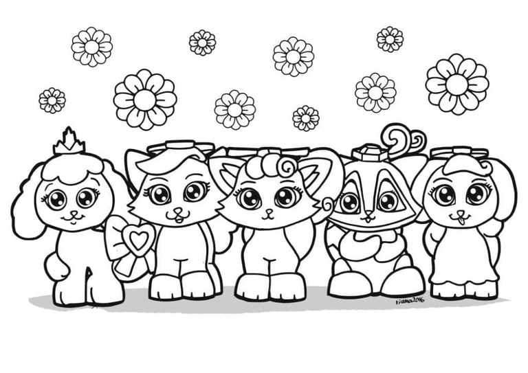 かわいいレゴフレンズの動物たち ぬりえ