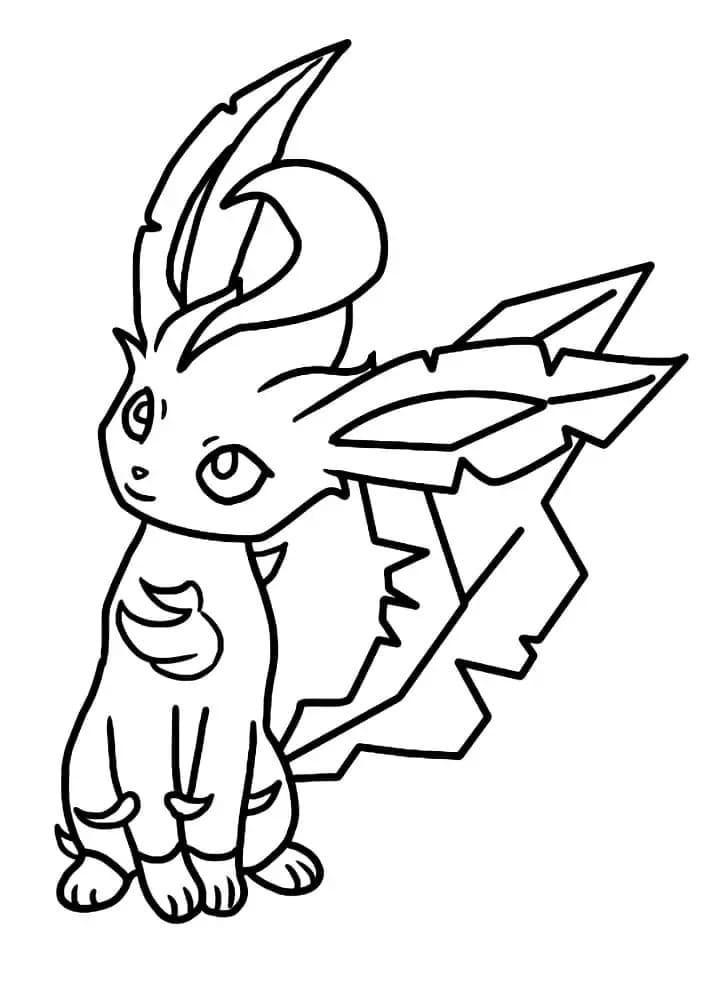 かわいいリーフィアポケモン ぬりえ