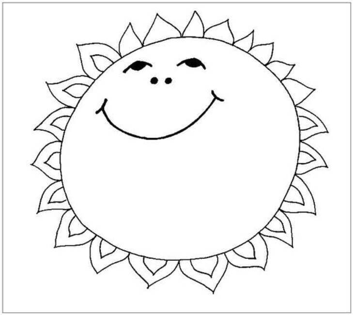 かわいい太陽を描く ぬりえ