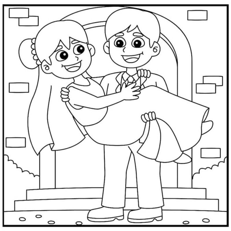 結婚式 基本的な ぬりえ