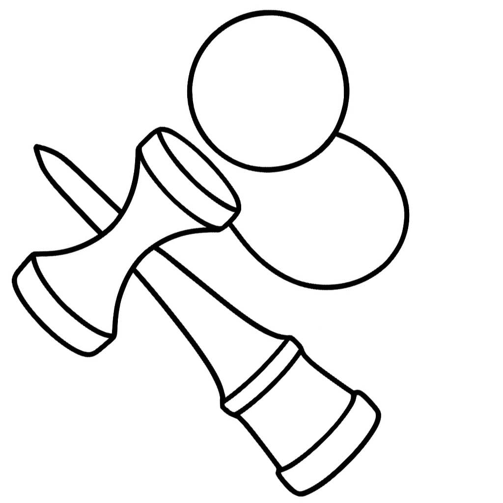 けん玉 1 ぬりえ