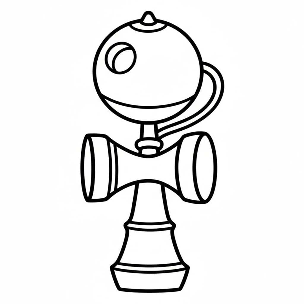 けん玉 6 ぬりえ