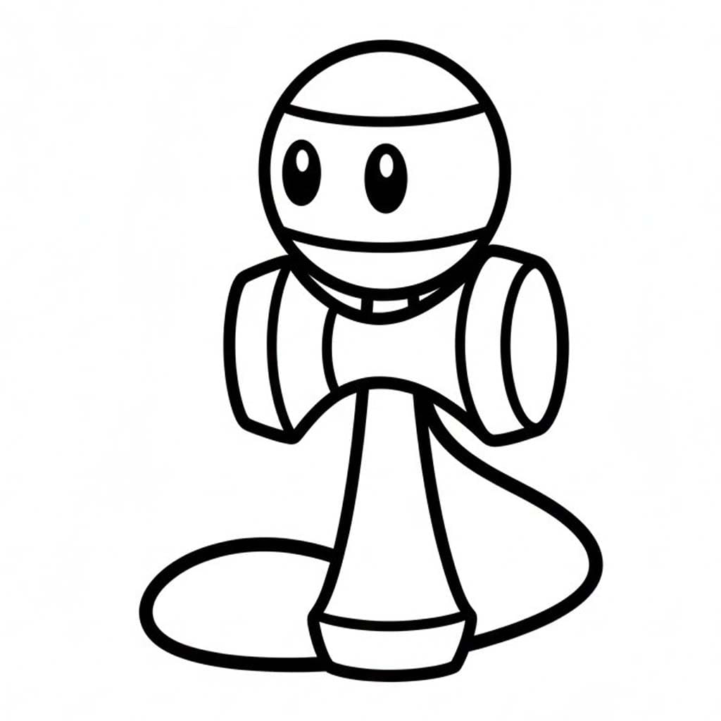 けん玉 8 ぬりえ