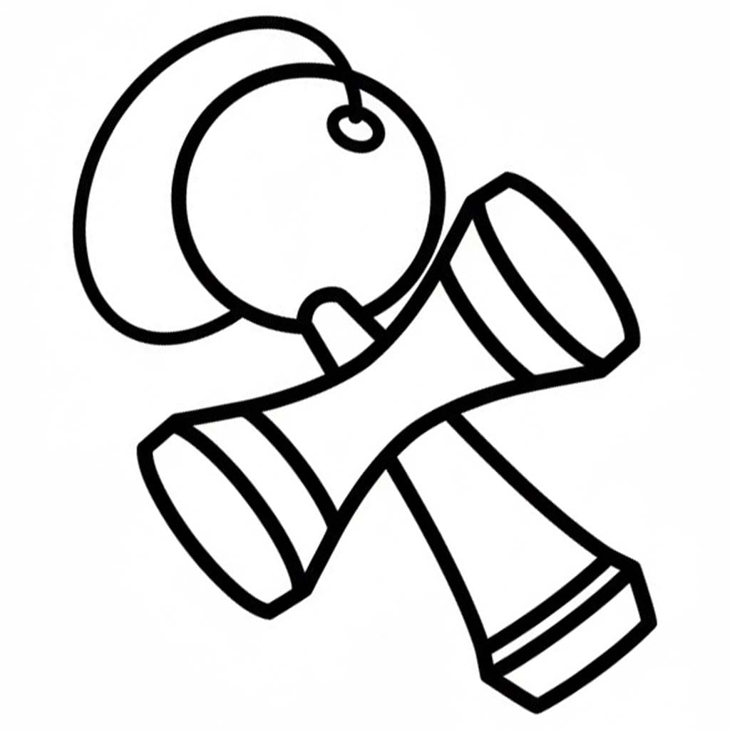 けん玉 印刷 ぬりえ