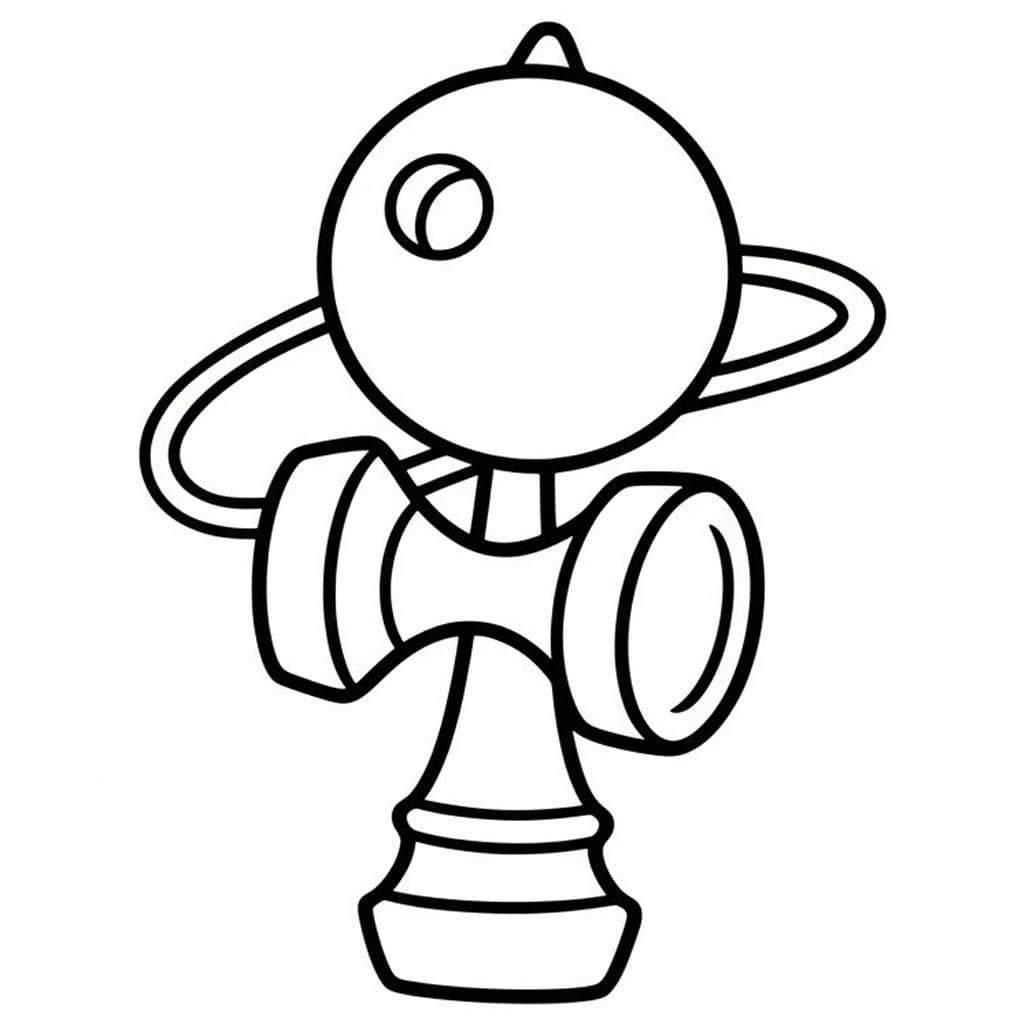 けん玉 簡単 ぬりえ