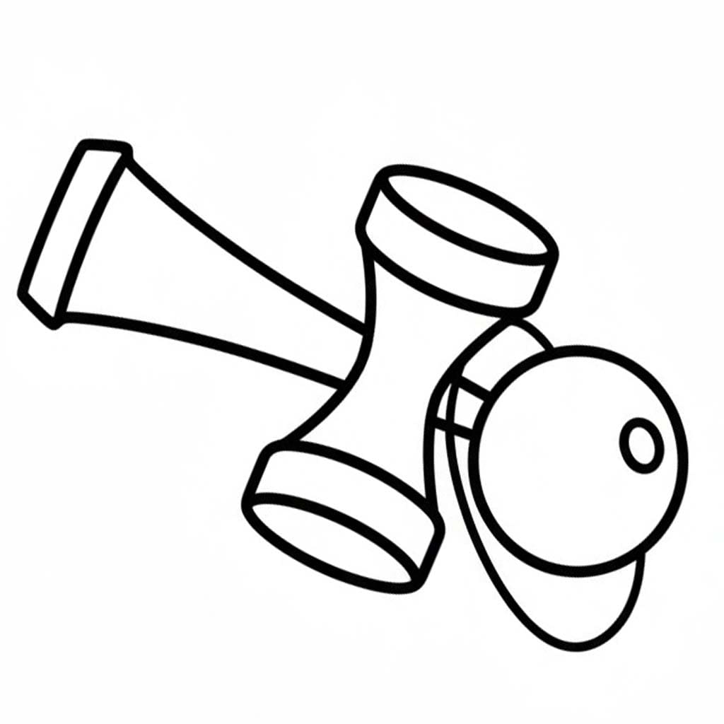 けん玉 基本的な ぬりえ