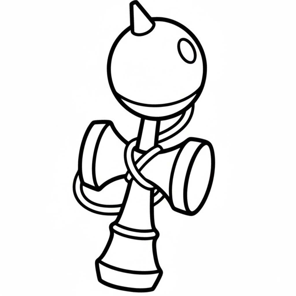 けん玉 無料で印刷可能 ぬりえ