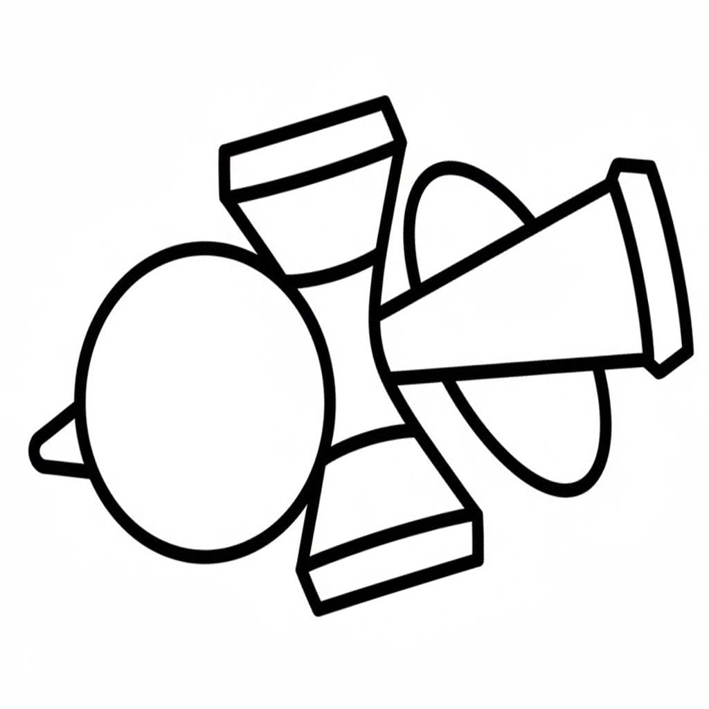 けん玉 単純 ぬりえ