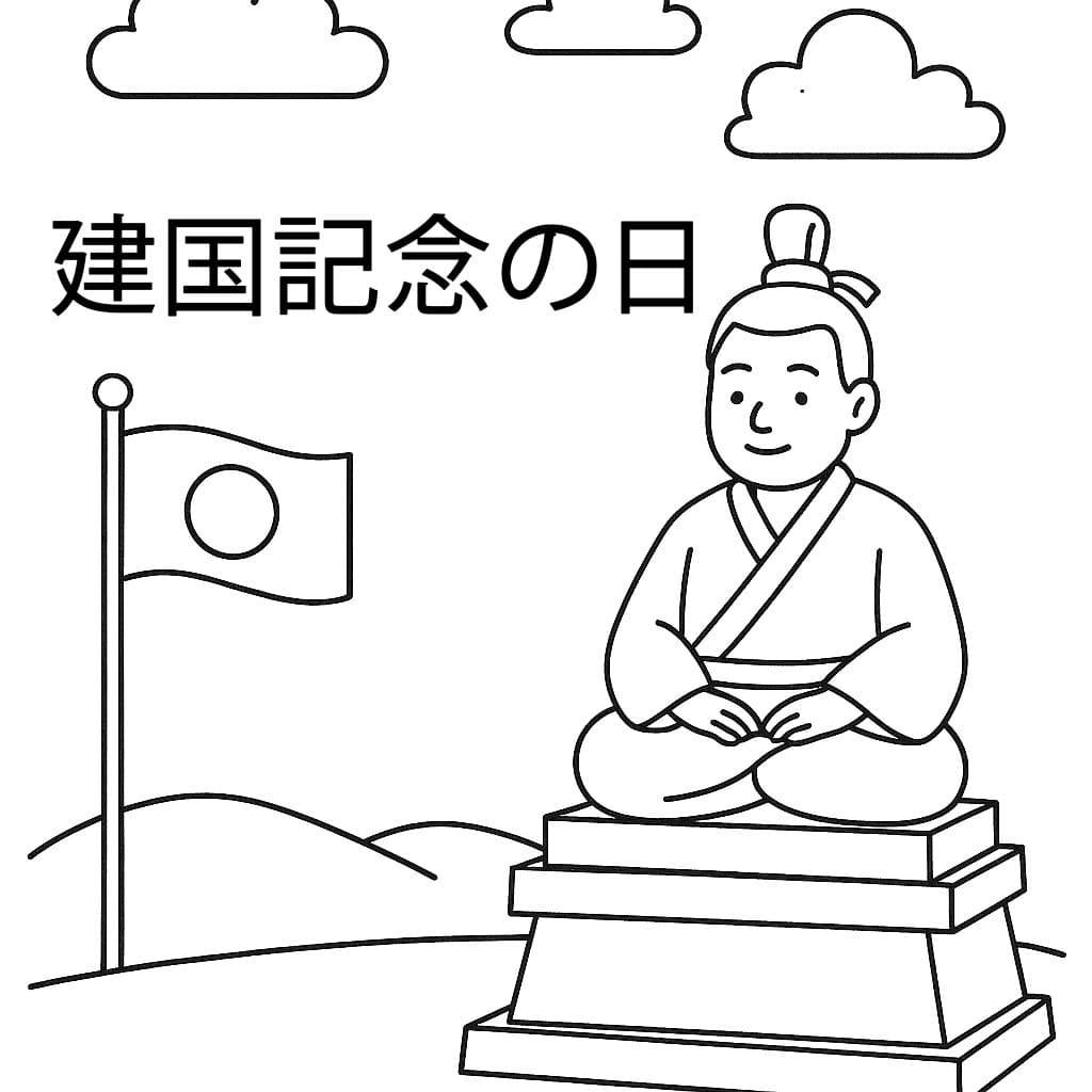 建国記念の日 8 ぬりえ