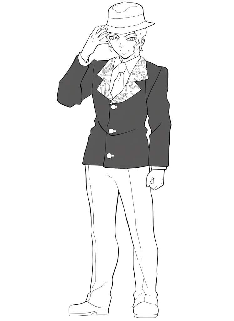 鬼舞辻無惨 3 ぬりえ