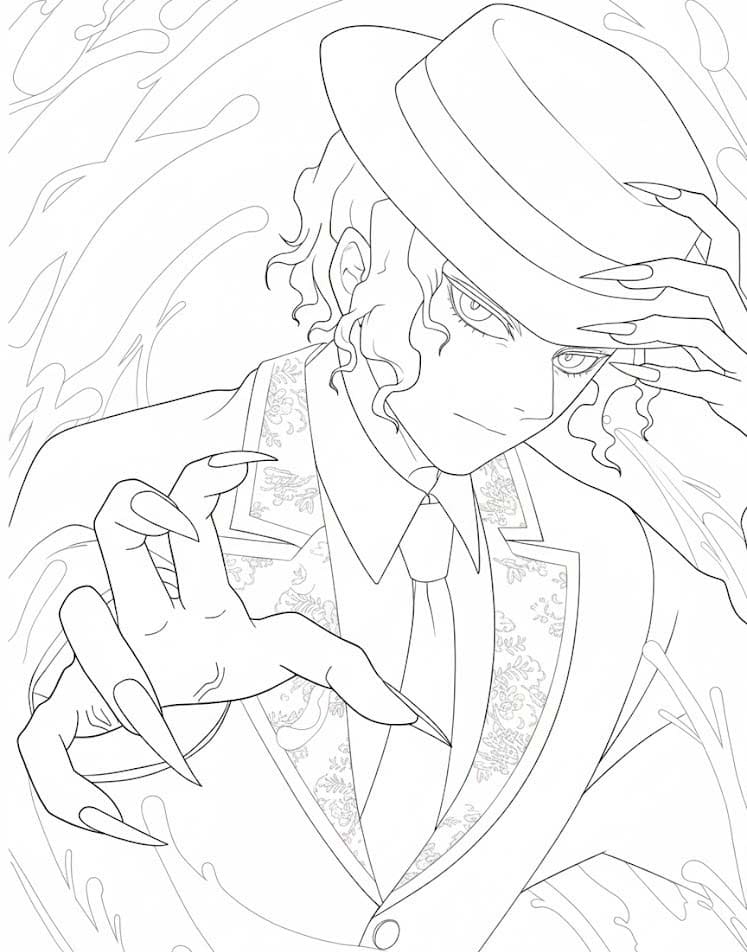 鬼舞辻無惨 4 ぬりえ