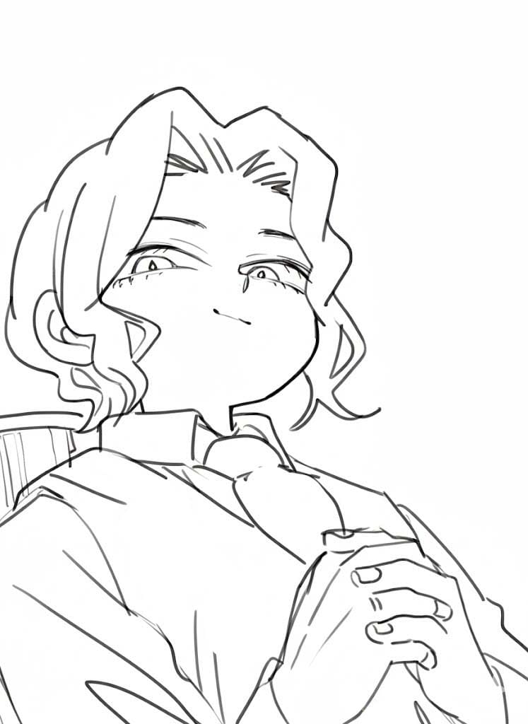 鬼舞辻無惨 簡単 ぬりえ