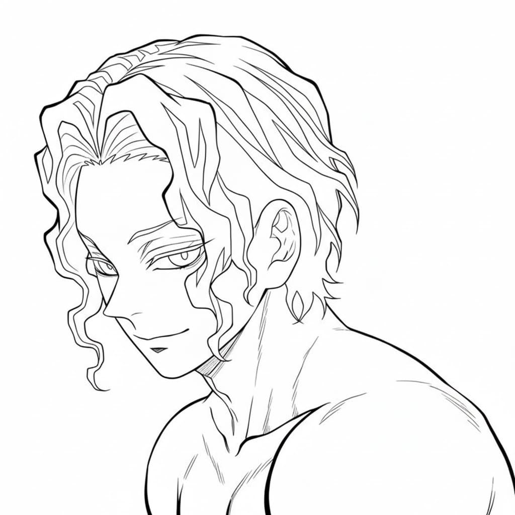 鬼舞辻無惨 単純 ぬりえ