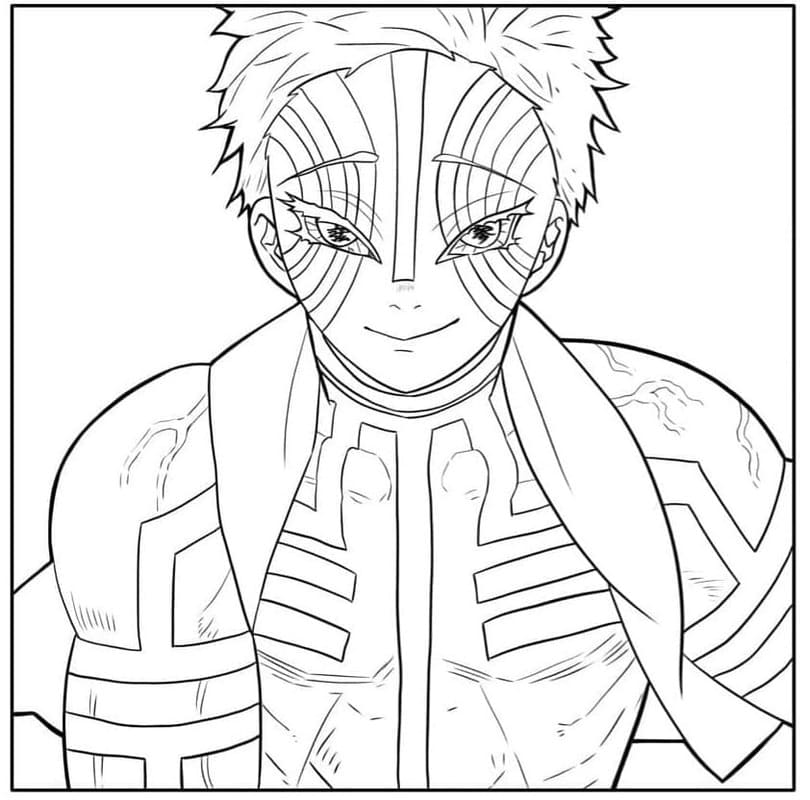 猗窩座 ぬりえ ぬりえ