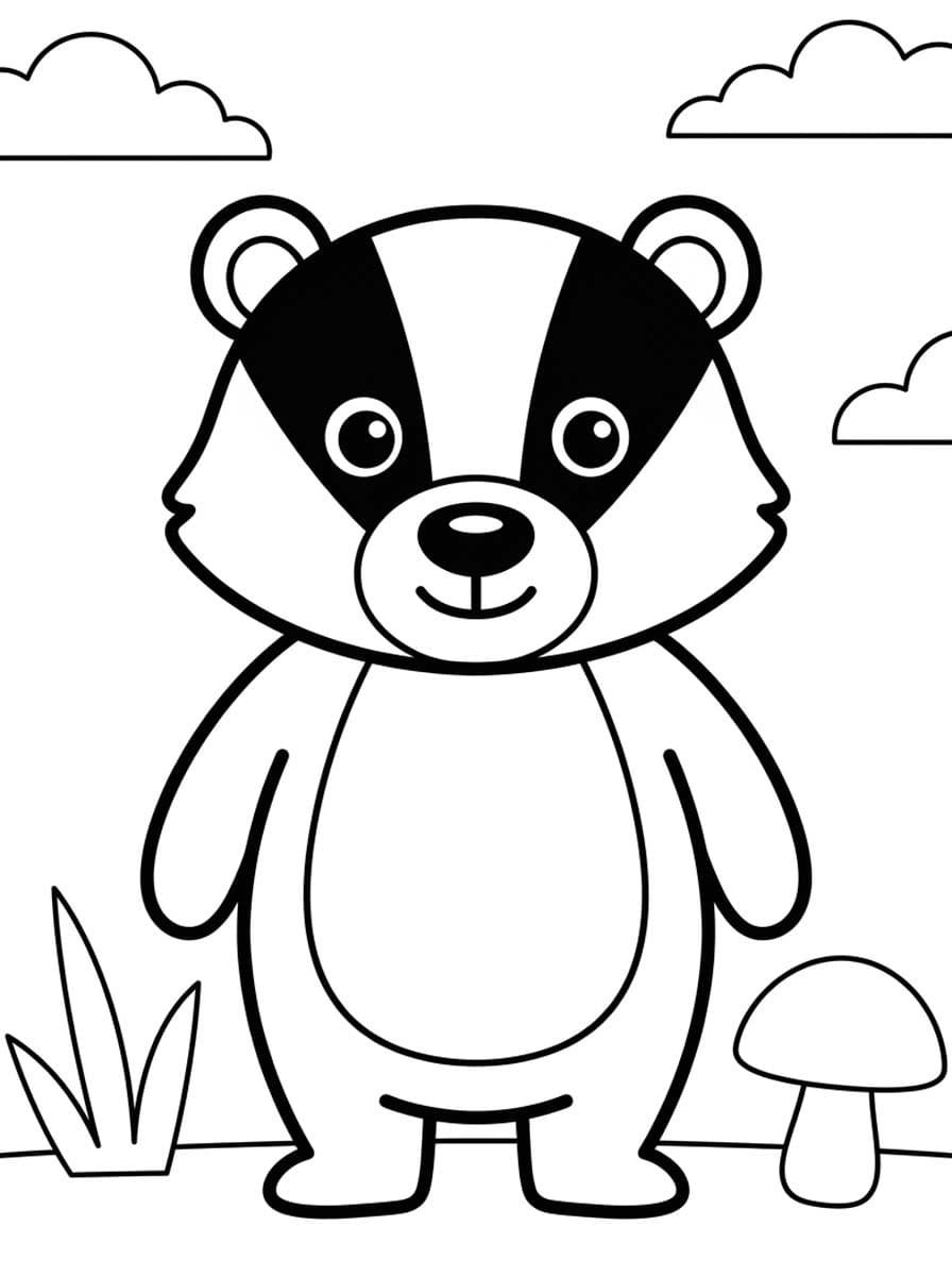 基本的な アナグマ 描く ぬりえ