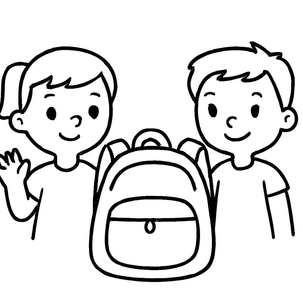 基本的な バックパック 描く ぬりえ
