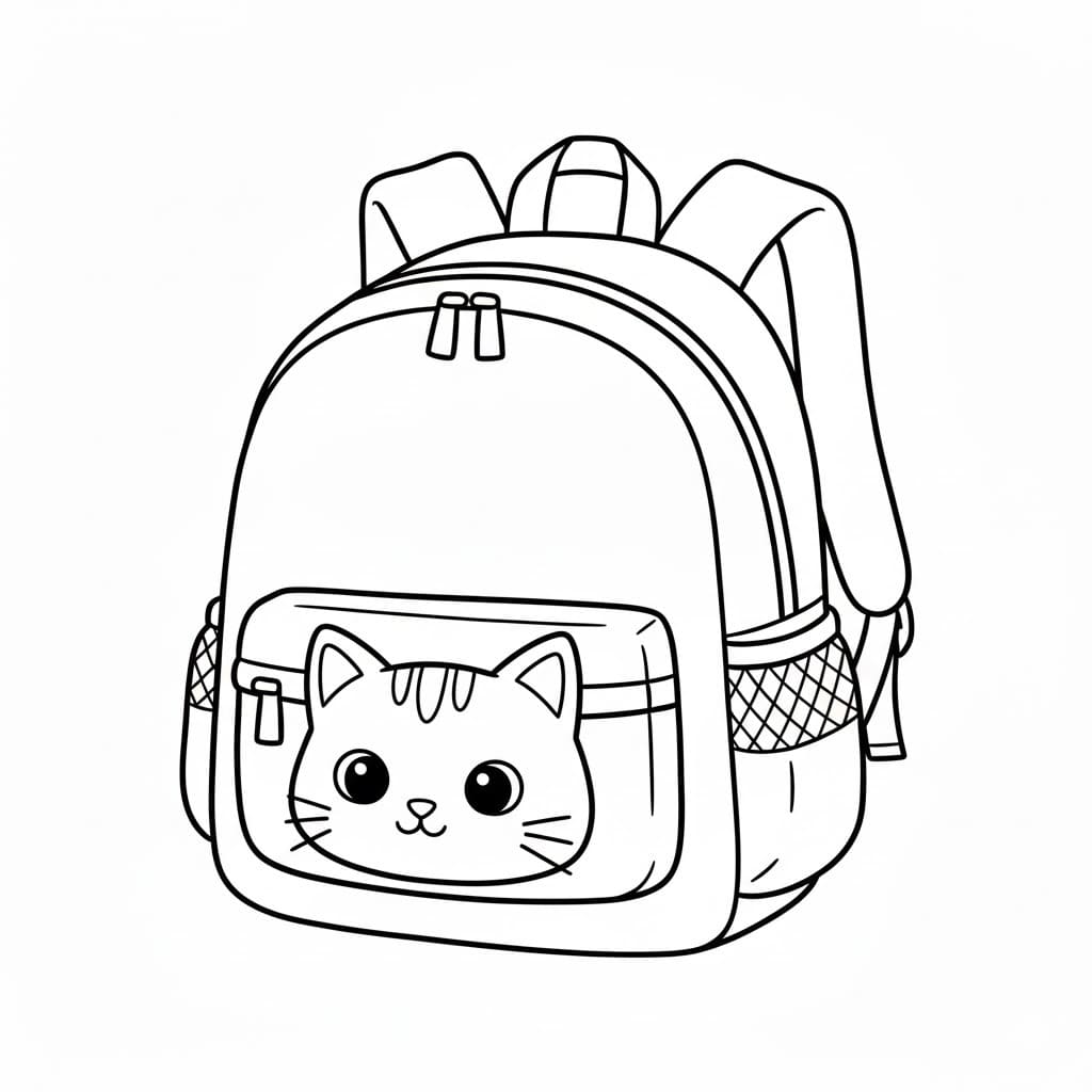 基本的な バックパック ぬりえ
