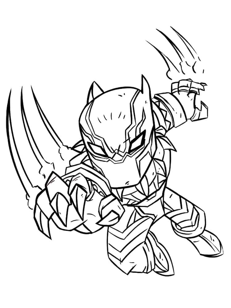 基本的な ブラックパンサー ぬりえ