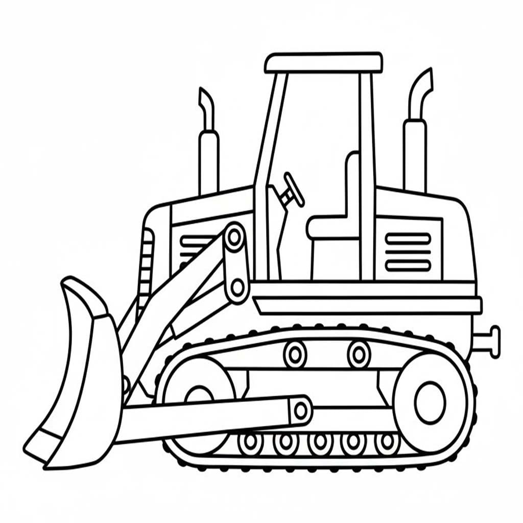 基本的な ブルドーザー 描く ぬりえ