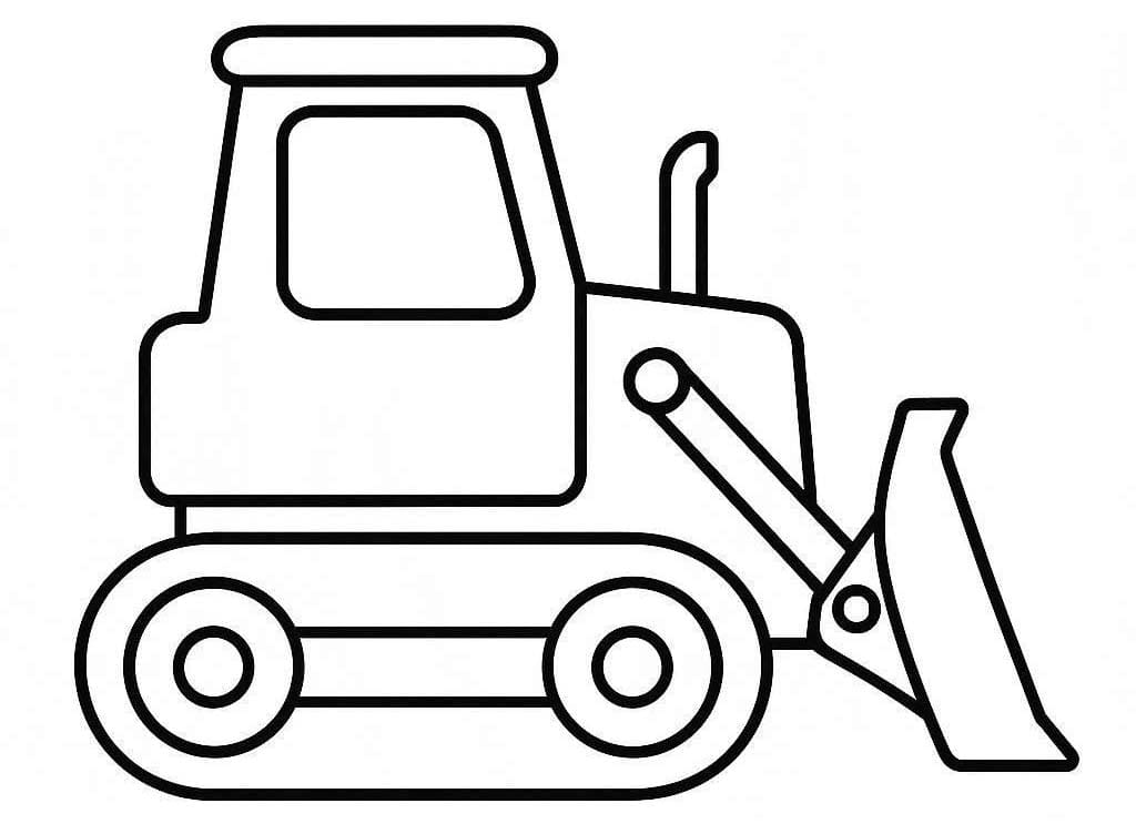 基本的な ブルドーザー ぬりえ