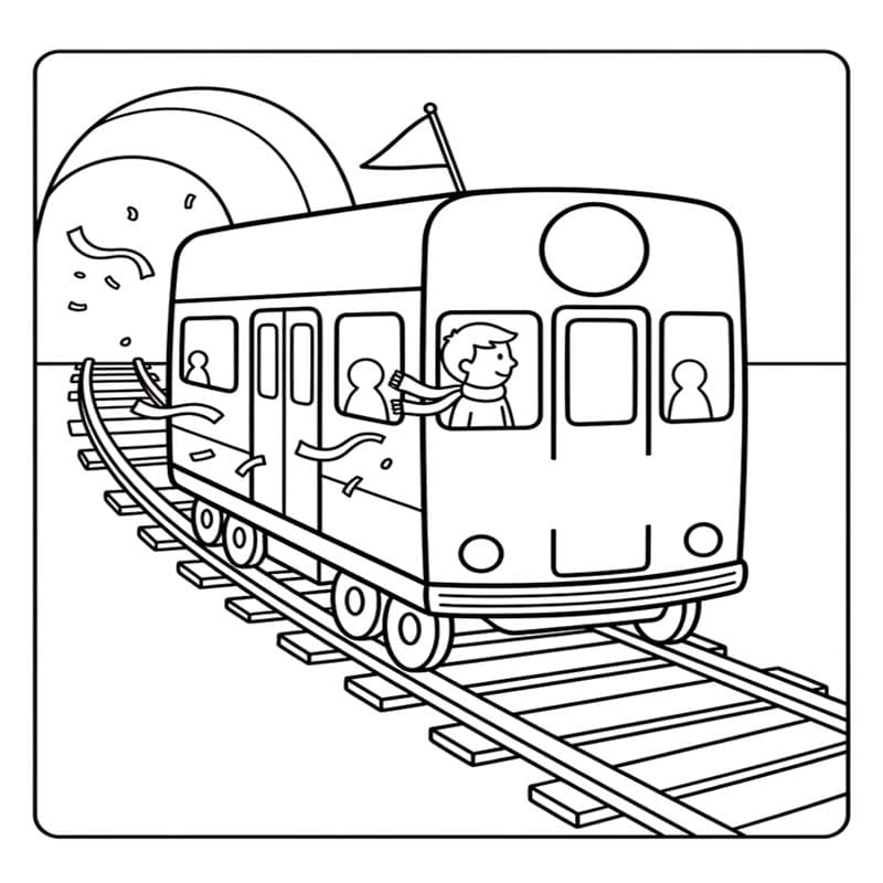 基本的な 地下鉄 描く ぬりえ