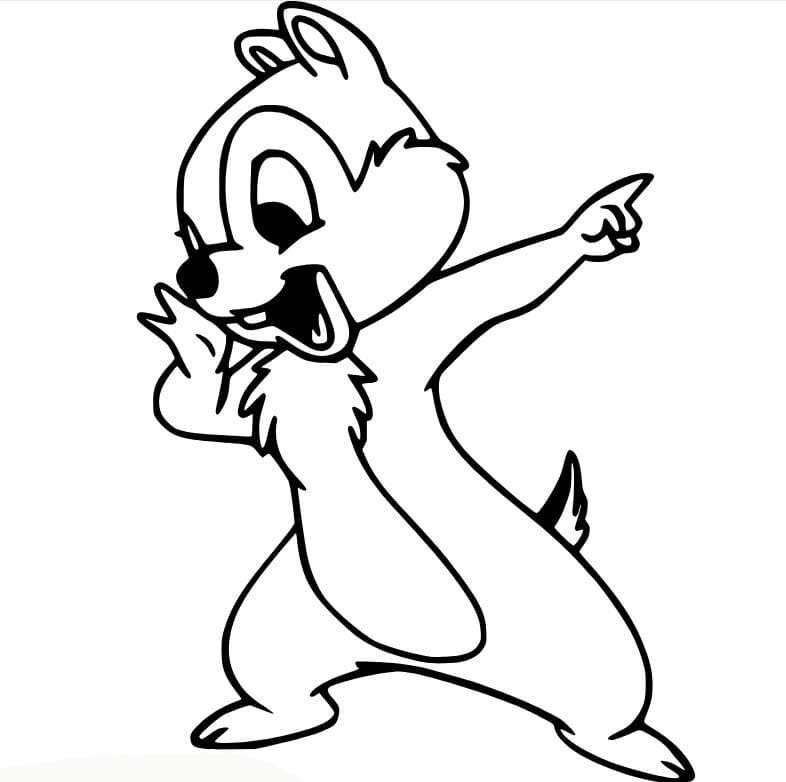 基本的な チップとデール 描く ぬりえ