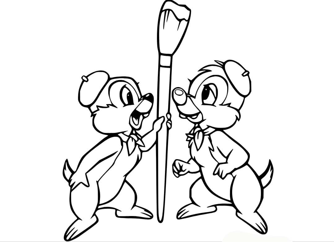 基本的な チップとデール ぬりえ