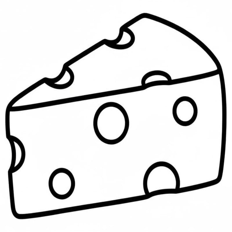 基本的な チーズ 描く ぬりえ