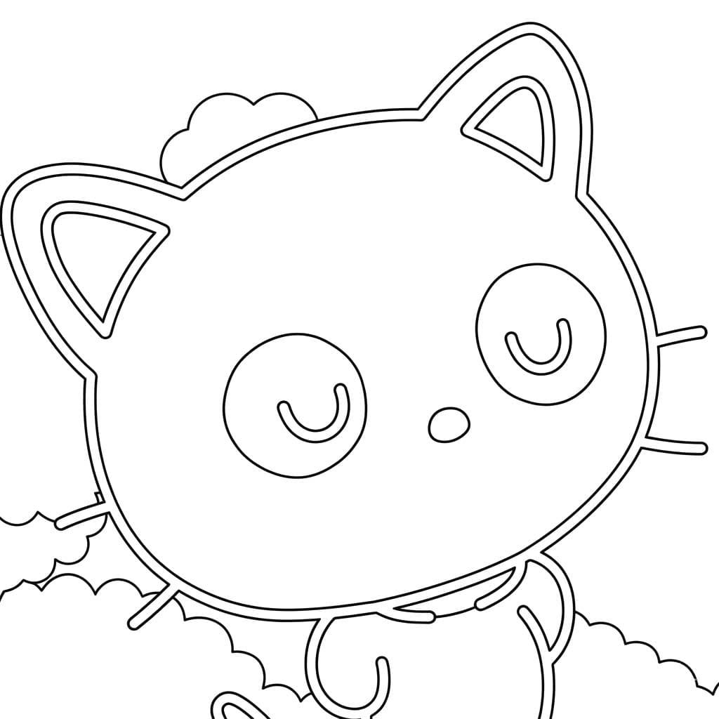 基本的な チョコキャット ぬりえ