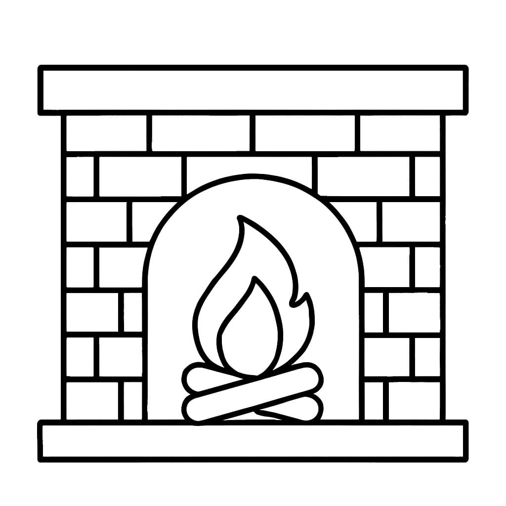 基本的な 暖炉 ぬりえ