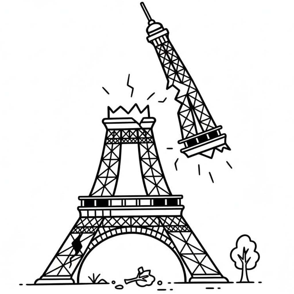 基本的な エッフェル塔 描く ぬりえ
